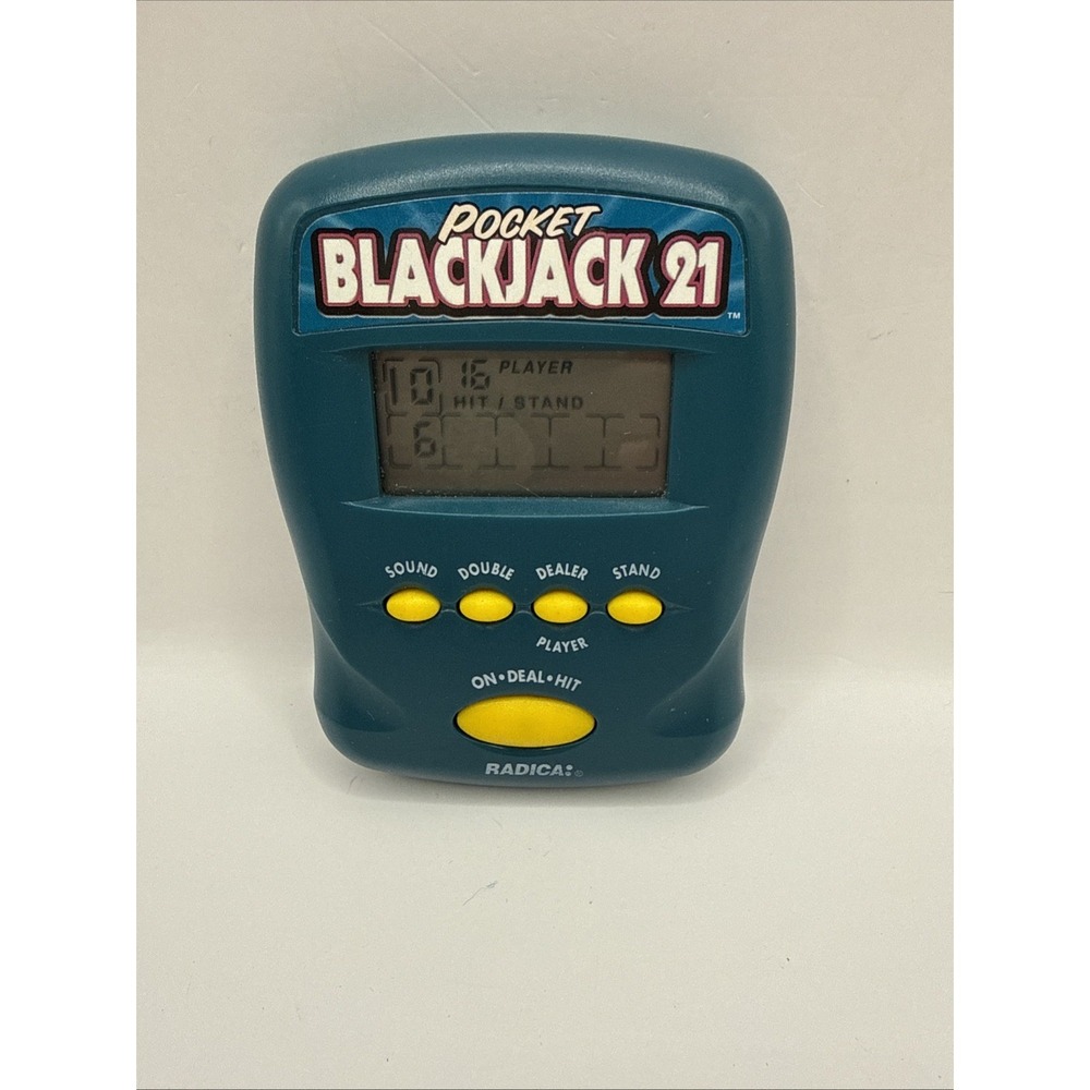 Vintage 1997 Radica Pocket BlackJack 21 Electronic Hand Held Tested & Works